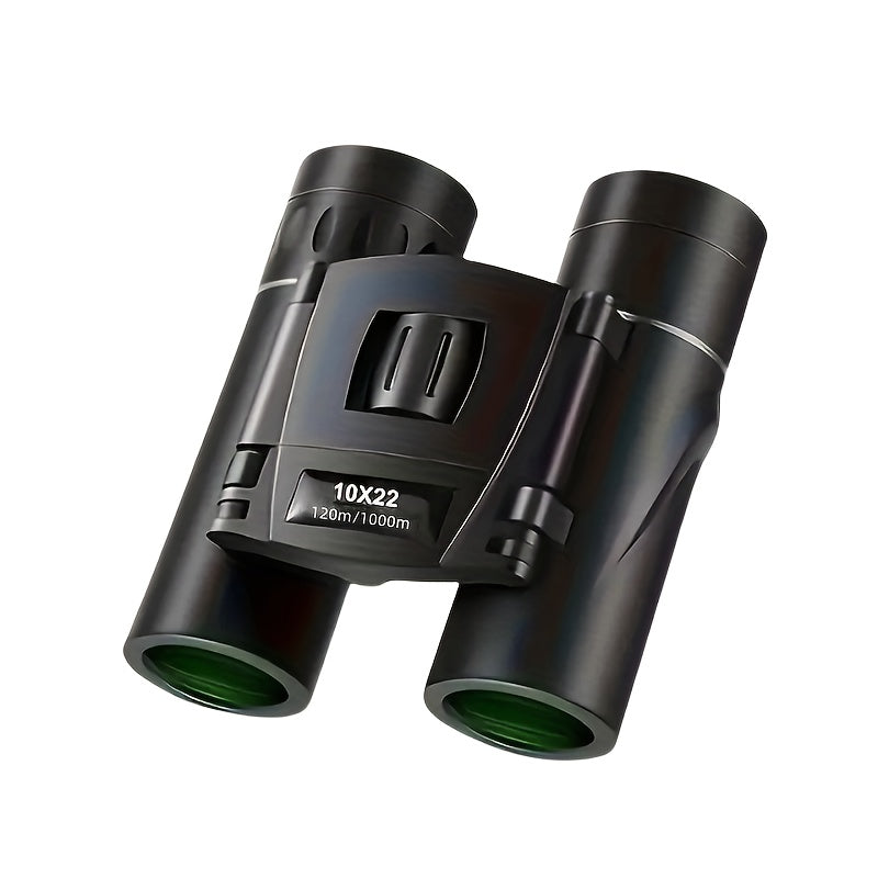 10x22 Compact Folding Binoculars HD Lightweight Pocket Size with Prism Imaging & Center Focus - Durable Plastic for Exploration, Concerts, Sports Events, Compact Binoculars