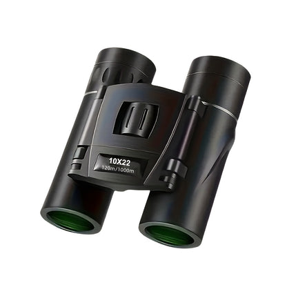 10x22 Compact Folding Binoculars HD Lightweight Pocket Size with Prism Imaging & Center Focus - Durable Plastic for Exploration, Concerts, Sports Events, Compact Binoculars