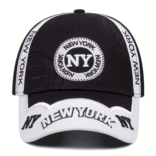 NY Embroidery Fashion Washed Lettering Snapback Cap Adjustable Size Premium Trendy American Vintage Outdoor Sports Baseball Hat Party Gift for Friends