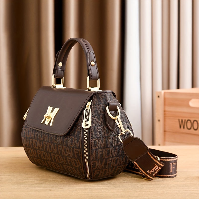 Vintage PU Crossbody Bag, Retro Shoulder Bag, Women's Fashion Handbag & Satchel Purse