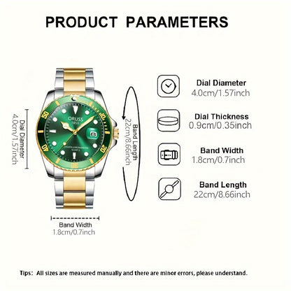 Authentic New Style Temperament Golden Watch Calendar Watch Men's Watch Men's Watch Korean Version Trendy Model