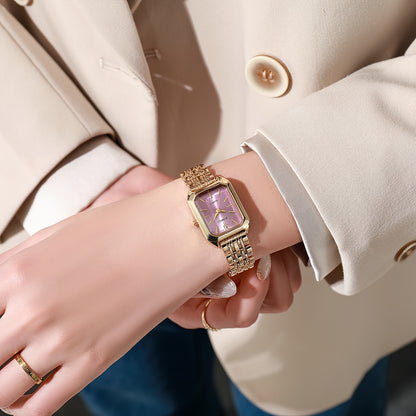 Women's Business Rectangle Quartz Watch Luxury Golden Fashion Analog Wrist Watch For Daily Life