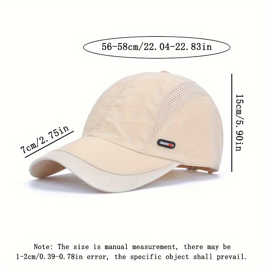 1pc Unisex Quick-Dry Baseball Cap, Versatile Sports Hat for All Seasons!