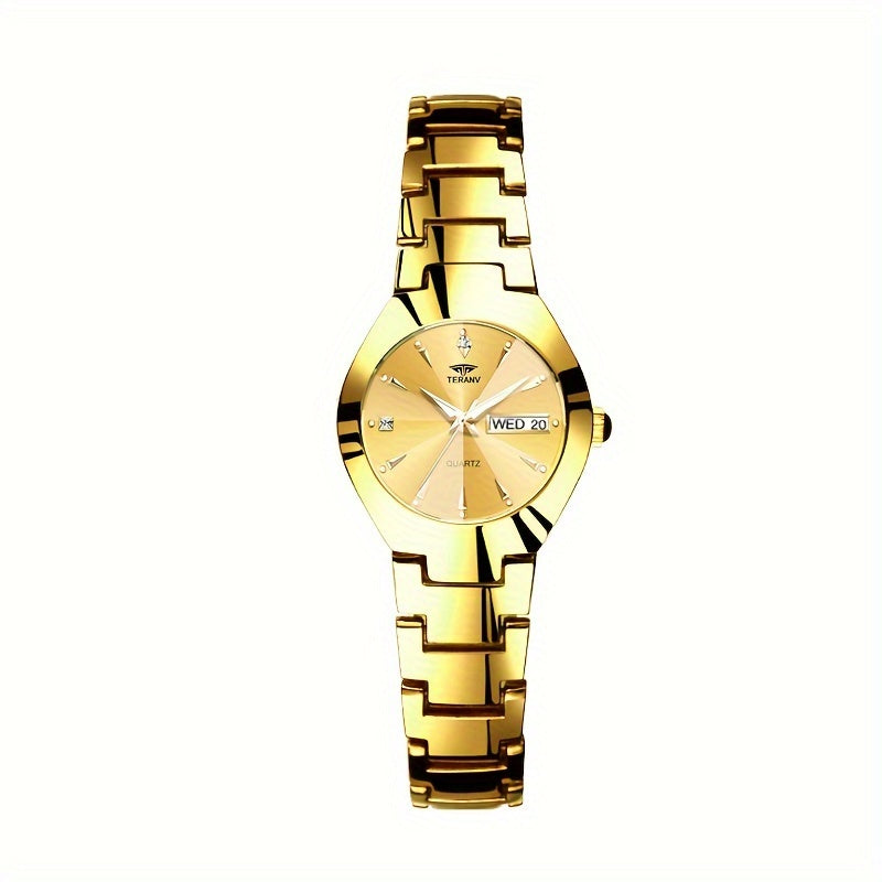 1 New Fashionable Quartz Ladies' Watch with Date Display - Black Dial, Luminous Hands & Markers, Stainless Steel Band, Casual Style, Travel & Business Use, Casual Style Watch | Minimalist Design | Quartz Movement