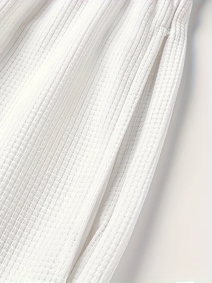 Waffle short-sleeved T-shirt Men's casual sports suit summer loose fake two-piece half-sleeve T-shirt set