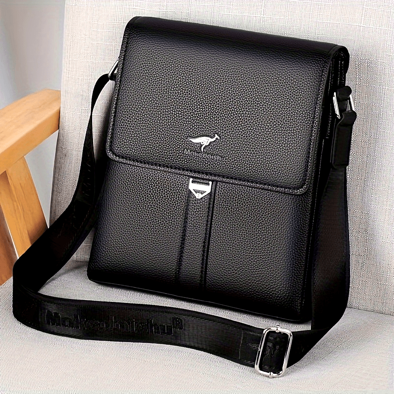 [Compact Size] Men's Crossbody Bag, Trendy Business Briefcase, Shoulder Messenger Bag for Travel and Work, Professional Document Carrier | Minimalist Briefcase | Secure Zip Closure