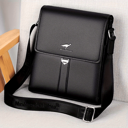 [Compact Size] Men's Crossbody Bag, Trendy Business Briefcase, Shoulder Messenger Bag for Travel and Work, Professional Document Carrier | Minimalist Briefcase | Secure Zip Closure