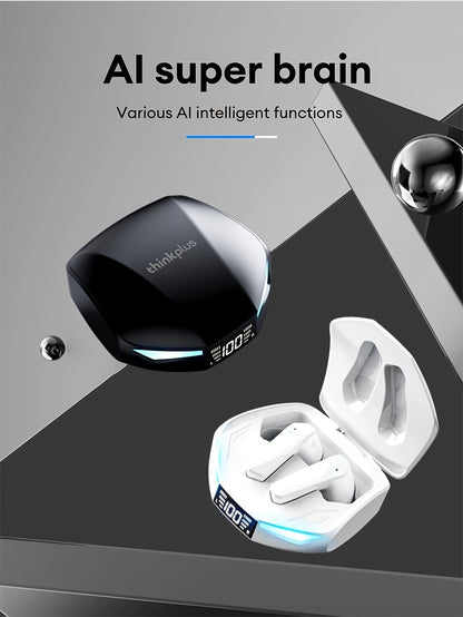 Lenovo XT53 True Wireless Headphones with Intuitive Touch Control - Black, Noise Cancelling, Wireless, Rechargeable Lithium Battery, Perfect for Calls, Music & Gaming - Trending Design for Daily Use, Gaming Headphones | Moder