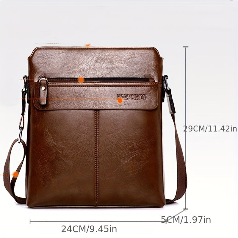 2pcs/set Men's Simple Business Shoulder Bag Crossbody Bag Portable Zipper Clutch Bag Gift For Men Father's Day Gift