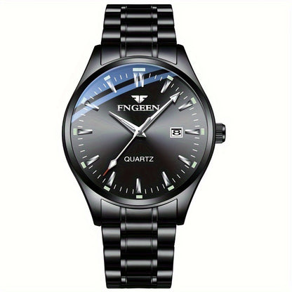 Men's Business Trendy Watch Casual Steel Strap Calendar Quartz Ultra-Thin Wristwatch