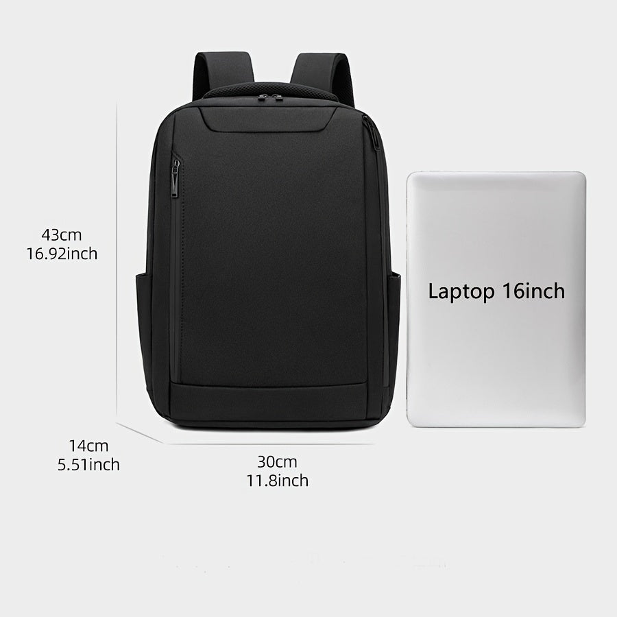 Lightweight Black Laptop Backpack - Durable, Adjustable Shoulder Straps, Zippered Compartments - Ideal for Travel & Daily Use, Laptop Bag
