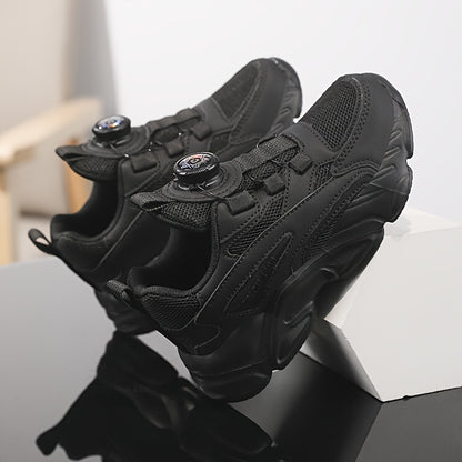 Youngsters' Rotating Buckle Sneakers - Comfortable Sneakers with Mesh Upper, Breathable Design, and Durable EVA Sole for Boys and Girls, Perfect for Casual Wear and Running, Girls Shoes