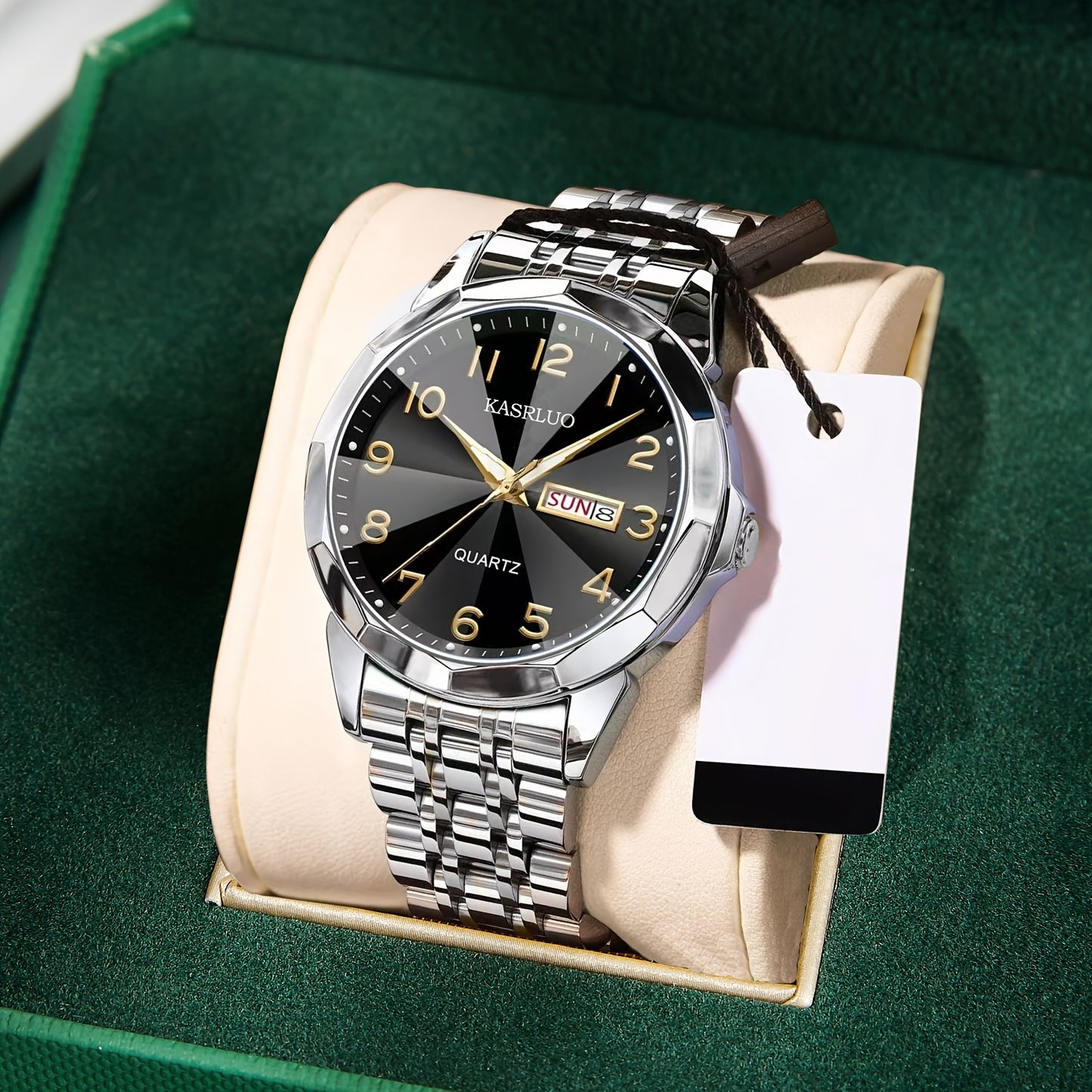 1pc Men'S Fashion Trend Business Sports Steel Band Double Date Quartz Watch - High Value Gift, Stainless Steel Strap, Round Dial with Date Display, Quartz Movement, Battery Powered, Date Display Watch | Stainless Steel Watchb