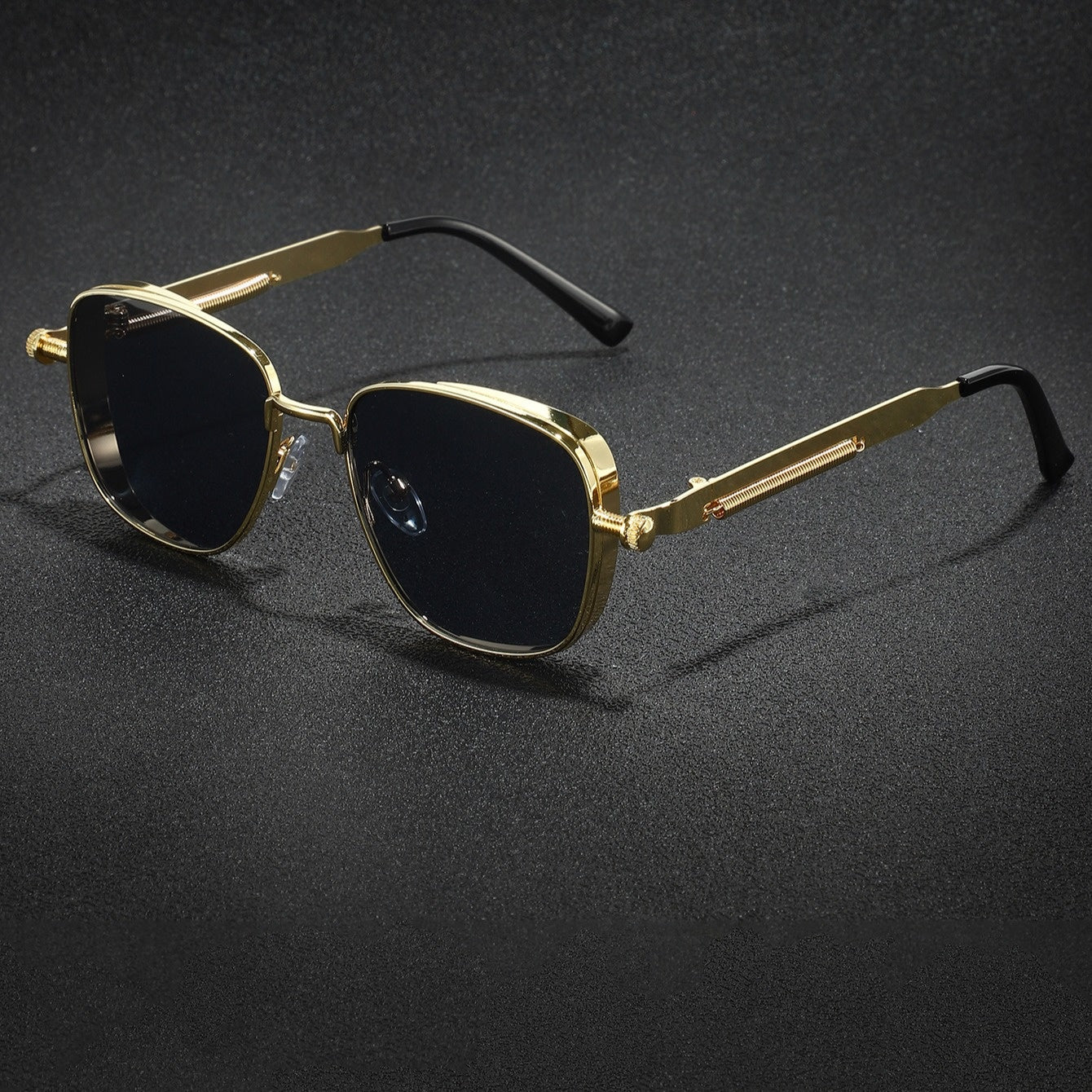 1 retro style, metallic texture, exquisite fashion glasses, unisex decorative dark sheet, suitable for parties and daily wear