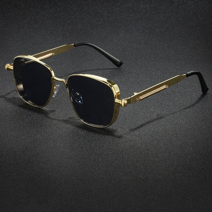 1 retro style, metallic texture, exquisite fashion glasses, unisex decorative dark sheet, suitable for parties and daily wear