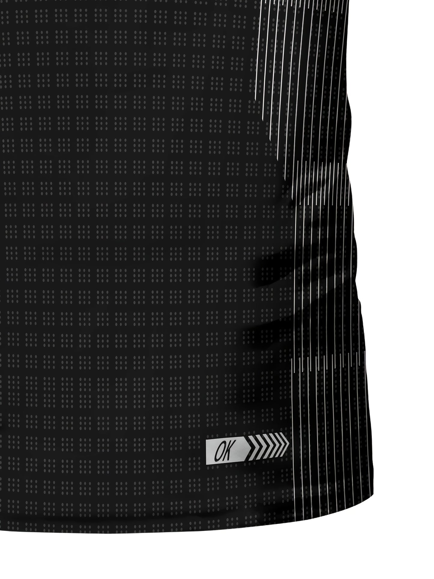 A Black And White Patterned Print Design, Men'S Sporty Fashion, Geometric Print High-Elastic Tight-Fitting Short-Sleeve Round-Neck T-Shirt, Quick-Drying Sports Top for Summer Fitness, Training, And Workout, with a Cool Feel,