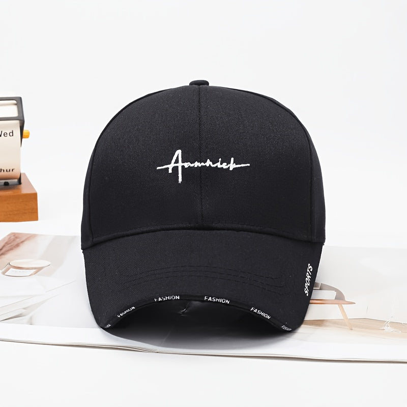 1pc Unisex Casual Embroidered Letter Baseball Cap, Spring/Winter Sun Protection Hip Hop Hat, Lightweight Outdoor Travel Cap