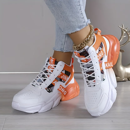 Women's Fashion Thick-Soled Sneakers, Street Style Breathable Casual Shoes for All Seasons