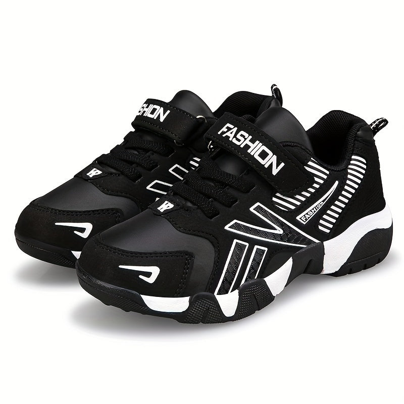 Kids' Fashion Sneakers, All-Season Low Top Lace-up Sports Shoes, Solid Color, Upper, Fabric Inner, EVA Sole, Round Toe, Non-Slip for Boys & Girls Ages 14 and Under - Casual & Trendy for Hiking, Rock Climbing & Daily Wear