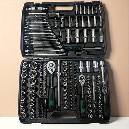 Multifunctional Integrated-Piece and 216pcs Car Repair Set, Suitable, Bicycles, Motorcycles Manual Wrench Socket Set, All-in-One Integrated Solution WY46&216-H4-0510-14