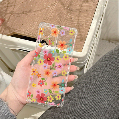 Colorful Flowers and Grasses This high-quality TPU transparent protective case for Motorola MOTO G100 G85 G84 G75 G73 G72 G60 G55 G42 G34 G9 G8 G7 G6 MOTO E32 E20 E13 all-inclusive soft protective cover MOTO EDGE 50 40 30 Sim