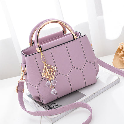 2025 New Women's Geometric Hexagon Pattern Crossbody Bag with Adjustable Strap & Golden-Tone Hardware - Zipper Closure, Polyester Lining, Multiple Colors (Khaki/Dark Gray/White/Pink/Red/Black) - Versatile for Casual & Formal