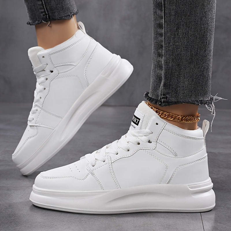 Women's Outdoor Autumn and Winter Thickened Warm Star Pattern Fashionable Versatile Simple High-Top Lace-Up Soft Sole Campus Sneakers for Multi-Purpose Sports and Casual Wear