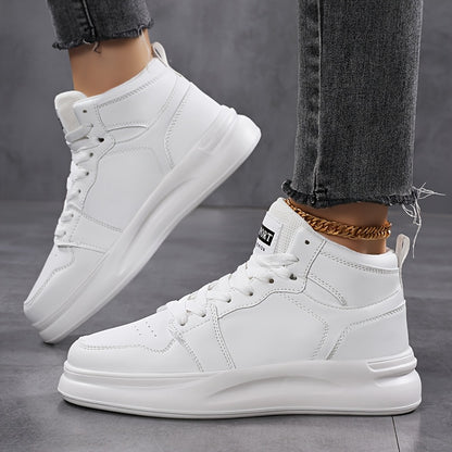 Women's Outdoor Autumn and Winter Thickened Warm Star Pattern Fashionable Versatile Simple High-Top Lace-Up Soft Sole Campus Sneakers for Multi-Purpose Sports and Casual Wear