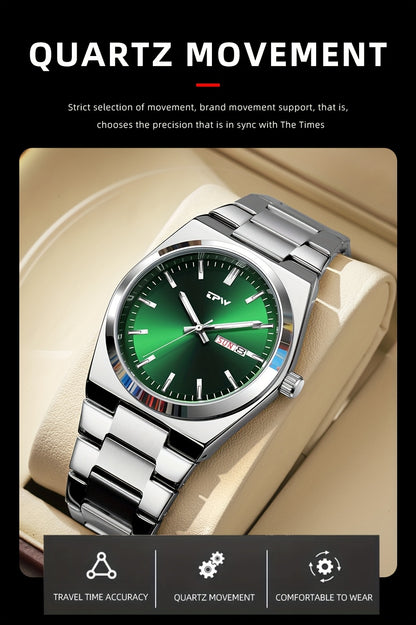 TPW Brand Men's Fashion Luminous Calendar Week Multifunctional Quartz Watch Men's Gifts