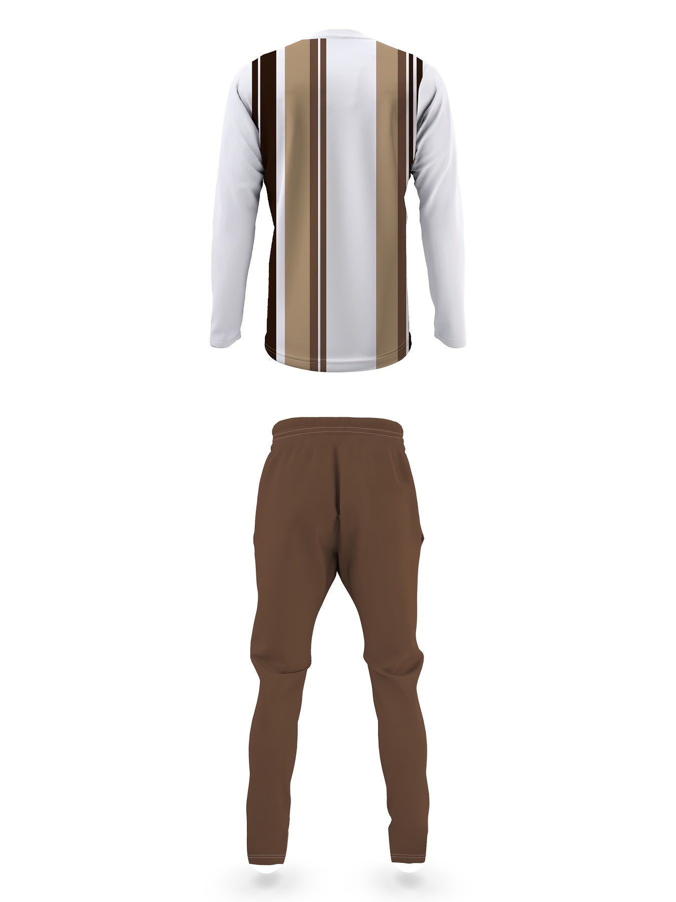 Men's Casual Fashion Round Neck Sweatshirt & Joggers Set - Polyester, Machine Washable, Printed Design for Spring/Fall