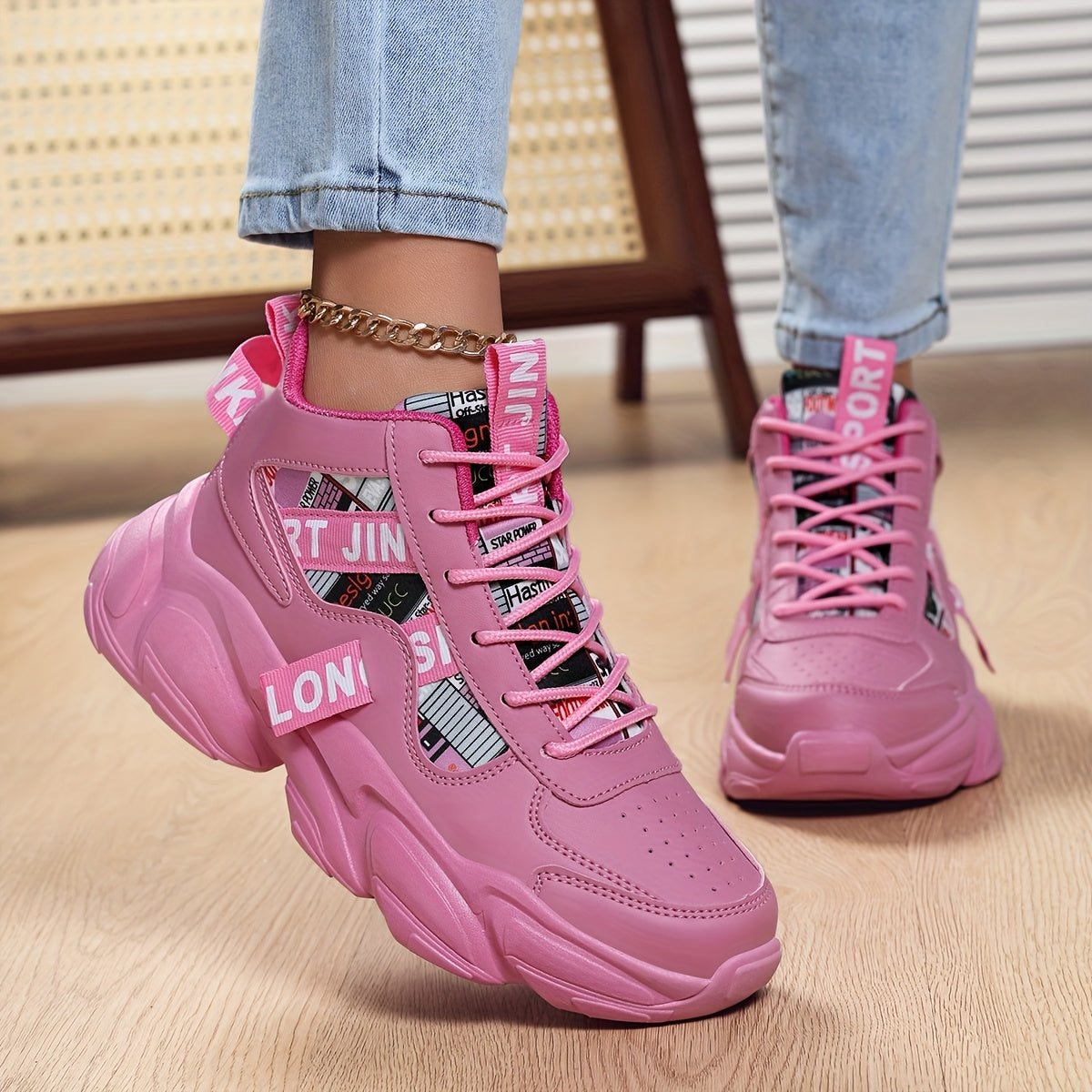 Women'S High-Top Plaid Skate Sneakers - Lightweight, Non-Slip, Shock-Absorbing Sneakers with EVA Sole, Synthetic Faux Leather Upper & Fabric Lining for All-Season Sports and Casual Wear, Casual Sneakers | Stylish Lace-Up Shoe