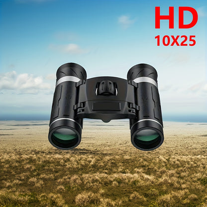 1pc 10X Upgraded HD Portable Zoom Binoculars, Folding Performance Telescopes, Long Range Powerful Binoculars, for Outdoor Tourism and Camping
