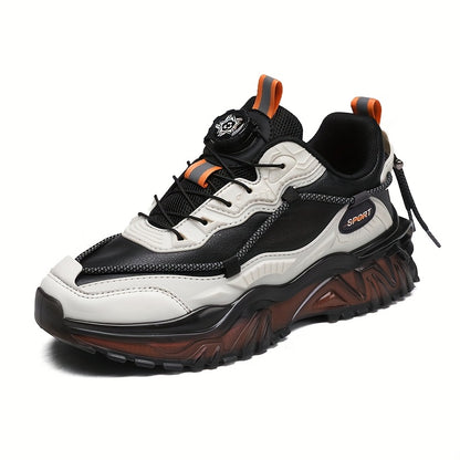 Men'S Preppy Sports Sneakers - All-Season Casual Lace-Up Shoes with Faux Upper, Fabric Inner & PVC Sole - Round Toe Low Top for Daily Wear