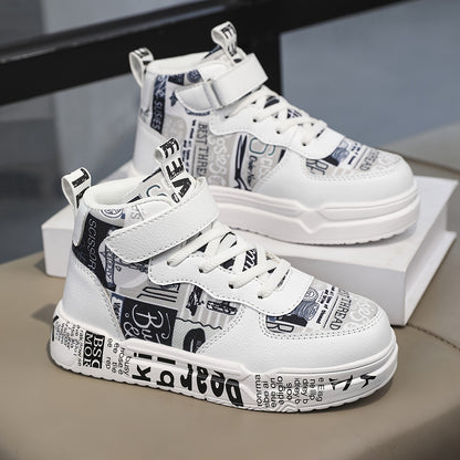 ' New Soft-Soled Sneakers - Random Letter Decor, Comfortable Outdoor Anti-Slip Skate Shoes, All-Season Trendy Unisex Casual Shoes for and