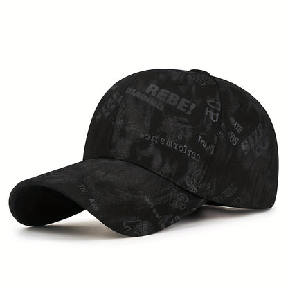 Graffiti Floral Fabric Baseball Cap for Both Men And Women, a Trendy Streetwear Sunshade Hat.