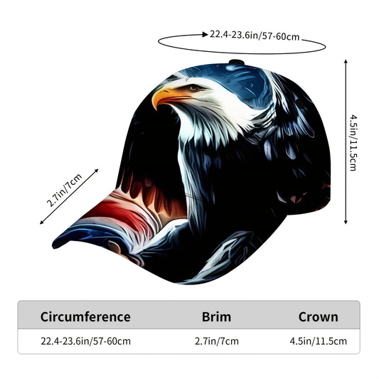 1pc Patriotic Eagle & American Flag Baseball Cap - Adjustable, Lightweight Polyester, Bold Street Style Design with Eagle Head & Striped Flag, Perfect for Sports, Casual Wear, or Holiday Gifts, Baseball Cap
