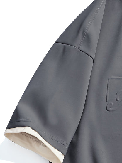 Men's Casual Fashion Sportswear Set - Light Gray "DREAMS" Print T-Shirt & Shorts, 100% Polyester, Machine Washable, Summer Outfit
