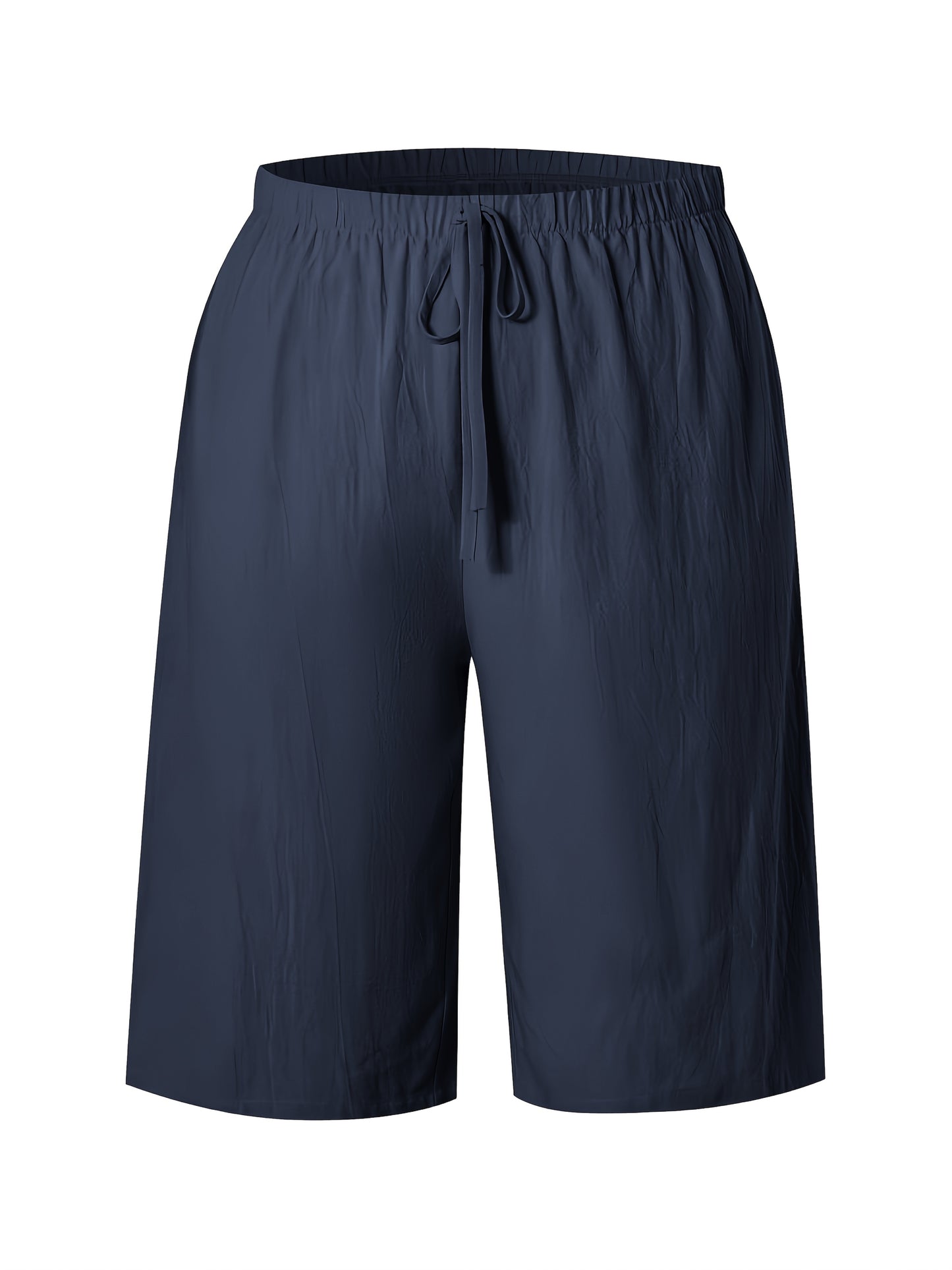 Women's Casual Solid Color Shorts with Faux Drawstring, Polyester, Machine Washable - All Seasons, Beach Pants, Leisure Style, ALL/Global/All