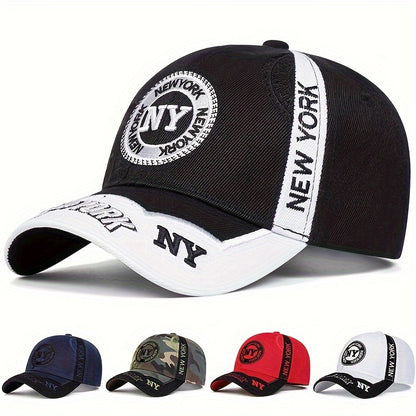 1pc Men's NY Letter Stitching Baseball Cap Outdoor Adjustable Sun Protection Casual Hat Suitable for Spring and Autumn Travel and Beach Party