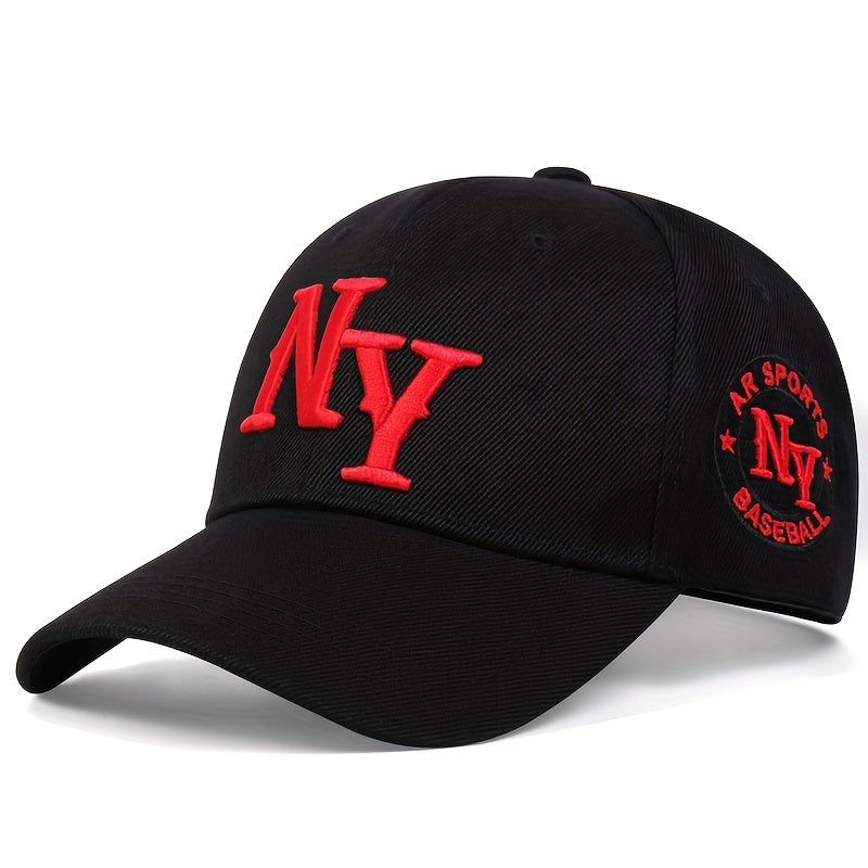 1pc Unisex Sunshade Adjustable Casual Baseball Cap With NY Pattern For Spring And Autumn Travel Seaside Party