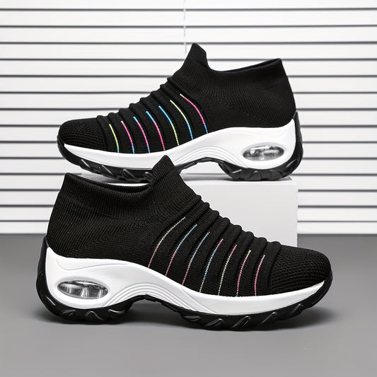 Women's Slip- Shoes - Lightweight Breathable Fabric Upper, Soft Cushioned PU Sole, Low-Top Casual Sneakers for Walking, Jogging & Casual Attire - All-Season Comfort (Black), Ladies Sneakers, Allseason Footwear, Stylish Slipon