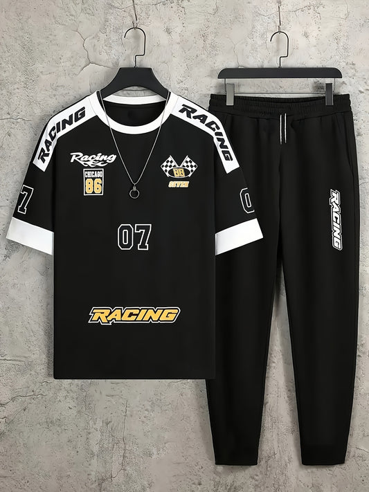 Sham Shui 3D Digital Print Long Pants and Short Sleeve Set