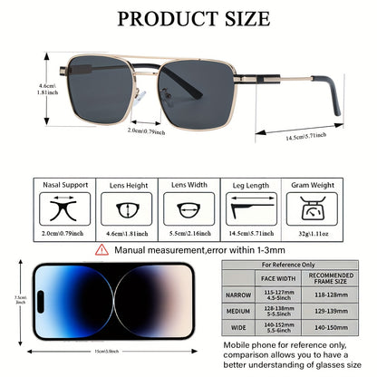 1pc Men'S Full-Rim Pilot Glasses - Stylish Black Frame with Chrome Accents, Polycarbonate Lenses, Perfect for Casual & Business Attire, Everyday Fashion Glasses | Pilot Style | Durable Glasses
