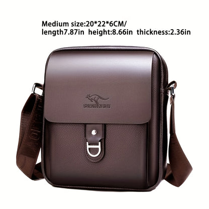 Men'S Stylish Brown Crossbody Bag with Adjustable Strap - Large Capacity, Multi-Compartment Design, Perfect for Commuting, Travel, and Everyday Use, Travel Bag
