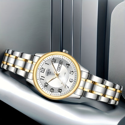 DEBLVE Women'S Watch - Glowing Face, Steel Strap, Week Calendar Display, Perfect Present for Birthdays, Celebrations, And Anniversaries