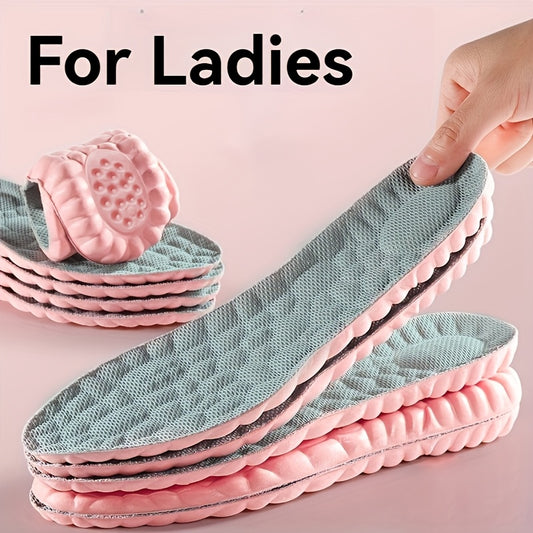 2pcs Set, Women'S Breathable And Sweat Absorbing Pink Insole - Comfortable Fit, Can Be Cut in Size, Sports Shoes And Casual Shoes EVA Material