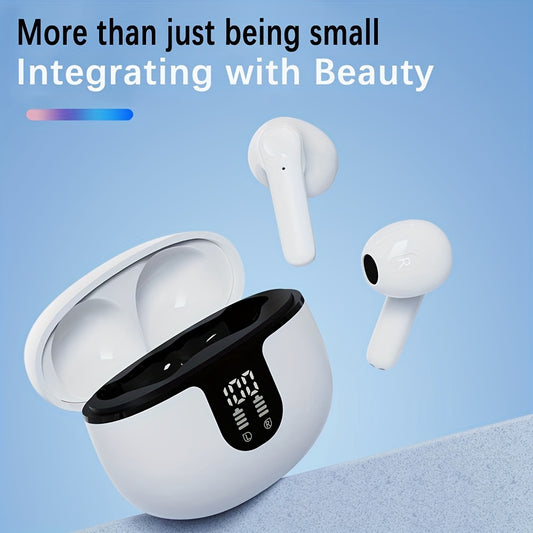 In-Ear Wireless Headphones with HIFI Sound Quality, Truly Wireless, Omnidirectional Stereo, Low Latency, Automatic Connection, High-Definition Noise Reduction, Large Battery Capacity, Ultra-Long Battery Life, And LED Digital