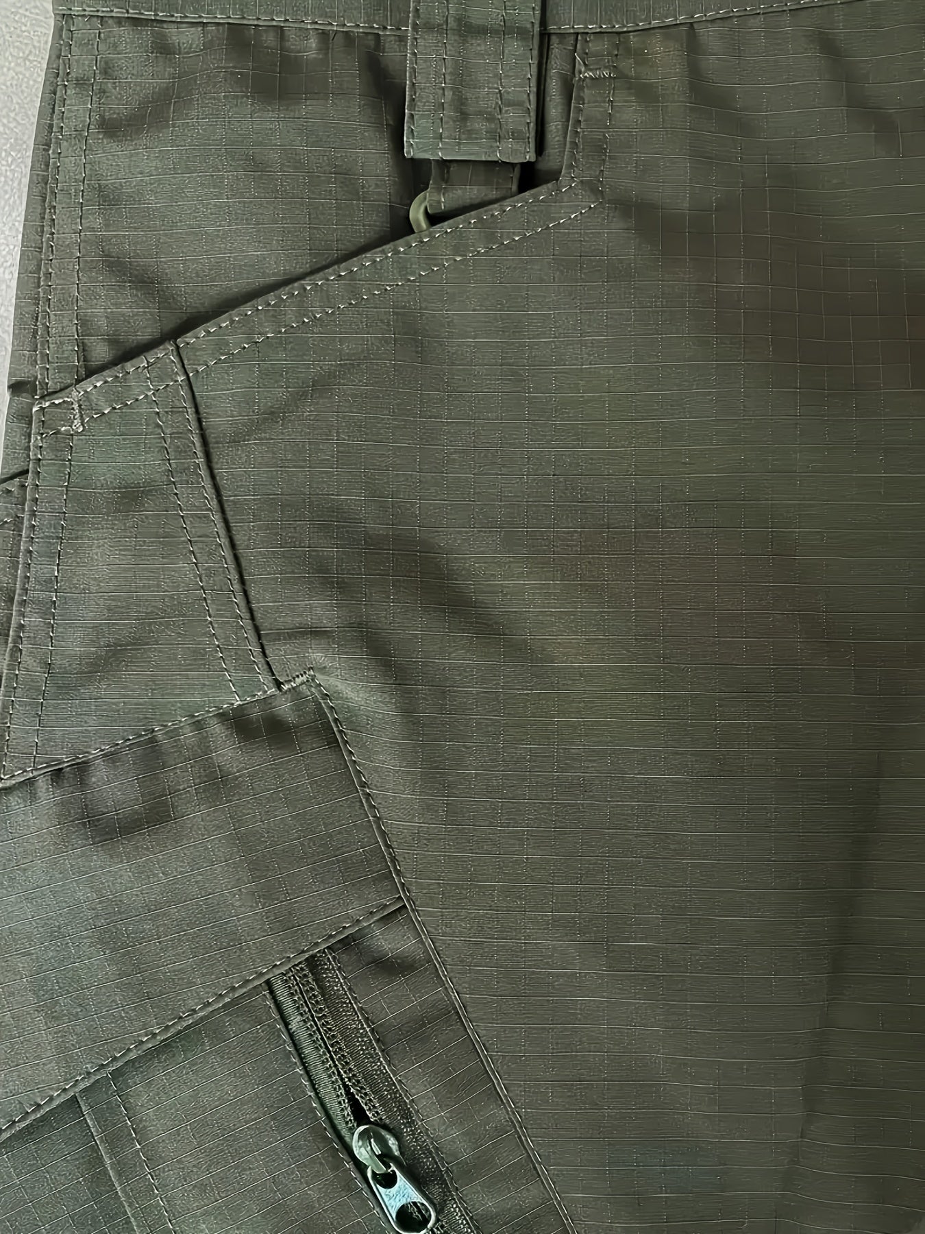 Men's Olive Green Tactical Cargo Pants - Durable Polyester, Multi-Pocket Design for Hiking & Outdoor Adventures, Machine Washable, Camping Gear