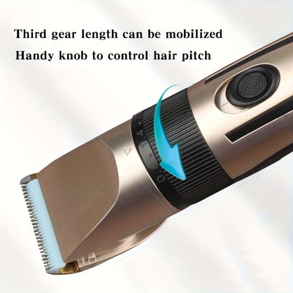 HIENA Multi-Purpose Electric Hair Clipper Kit - Sleek Metallic Finish, USB Rechargeable with 320mAh Lithium Battery, Includes 4 Combs & Cleaning Brush, Ideal for Body, Leg & Private Grooming, Personal Grooming Kit|Professiona