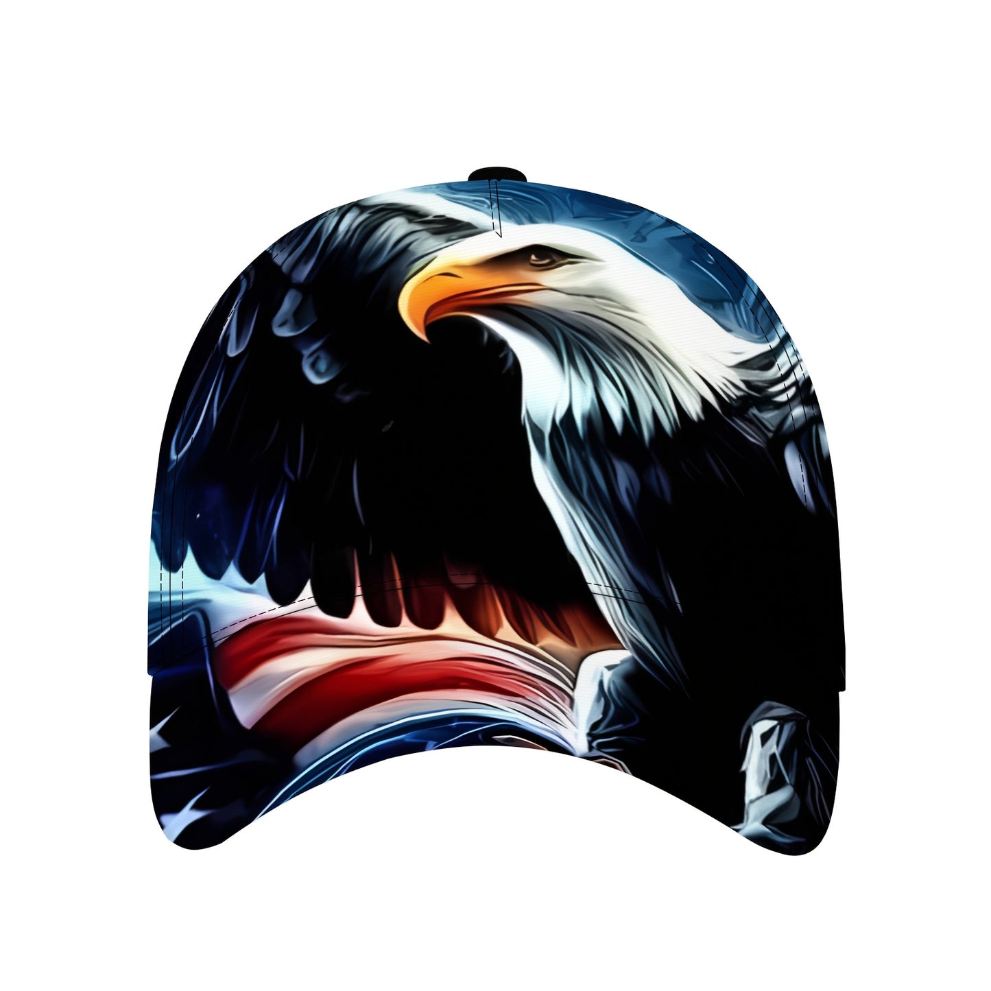 1pc Patriotic Eagle & American Flag Baseball Cap - Adjustable, Lightweight Polyester, Bold Street Style Design with Eagle Head & Striped Flag, Perfect for Sports, Casual Wear, or Holiday Gifts, Baseball Cap